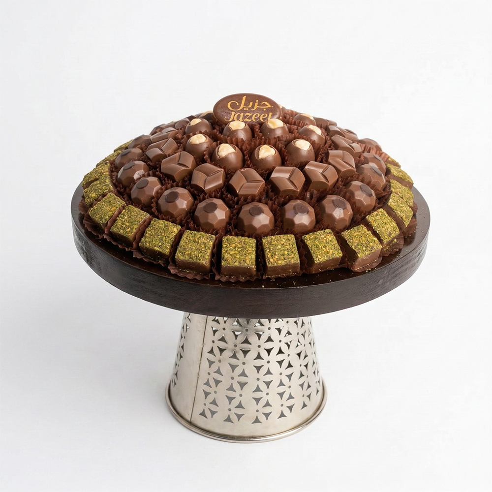 U24 صينية ستاند خشب برواز فضى 900 جم