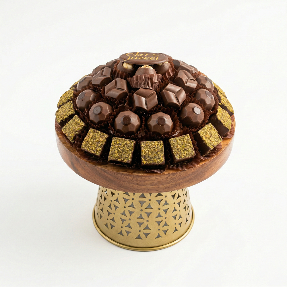 U27 صينية  ستاند خشب بروازذهبى  450 جم