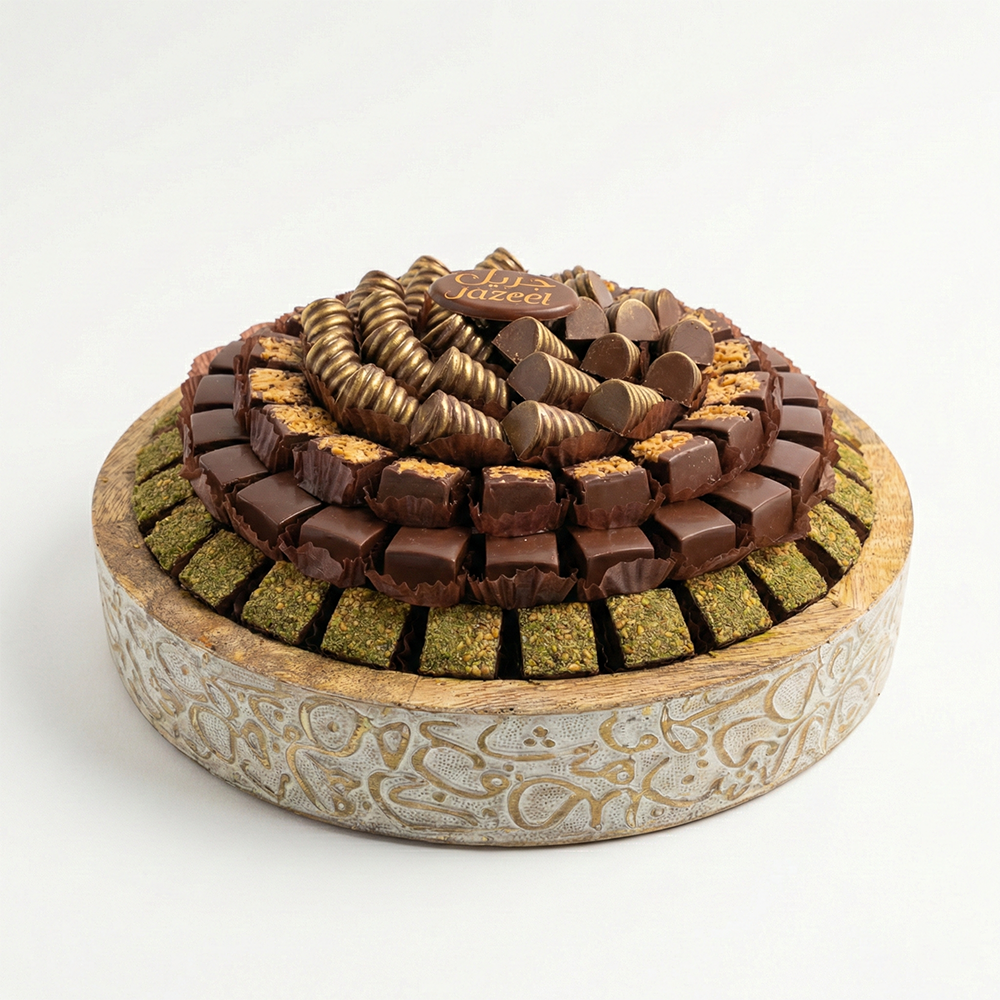 U34 صينية خشب حروف بدون قاعدة ابيض 1050 جم