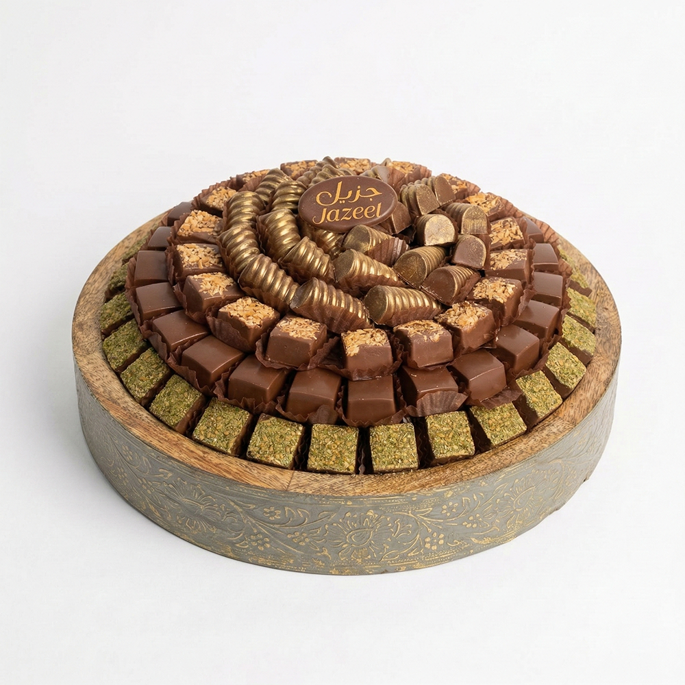 U37 صينية خشب حروف بدون قاعدة فضى 1050 جم