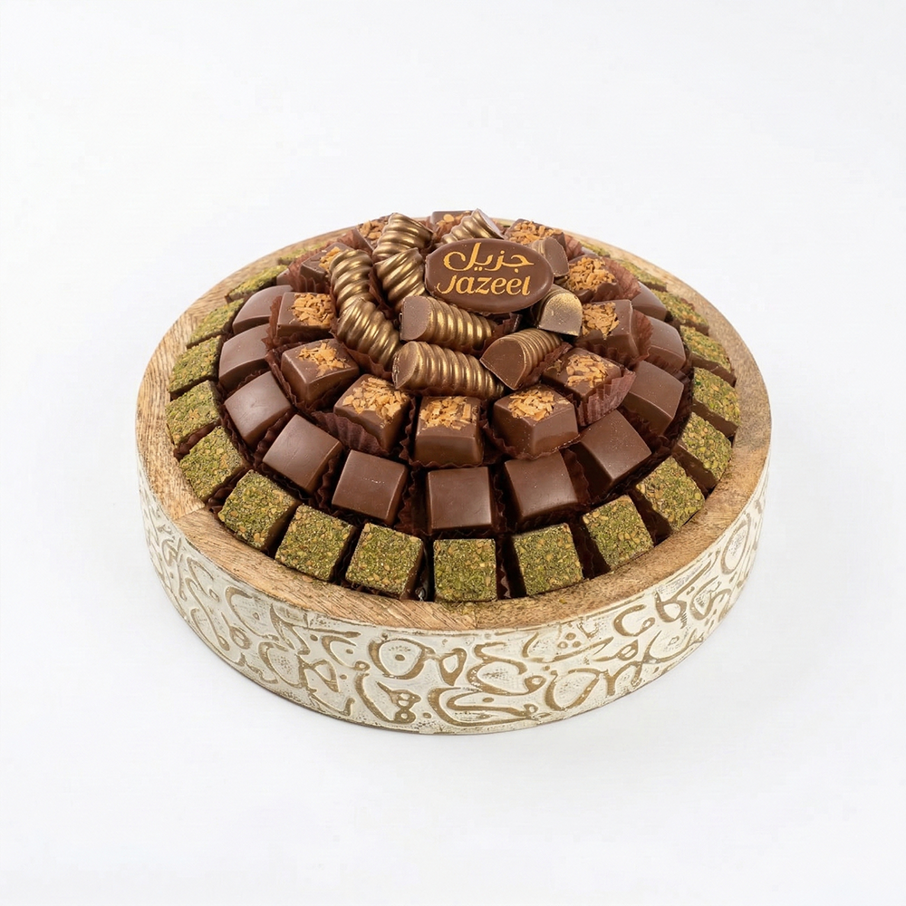 U39 صينية خشب حروف بدون قاعدة ابيض 650 جم