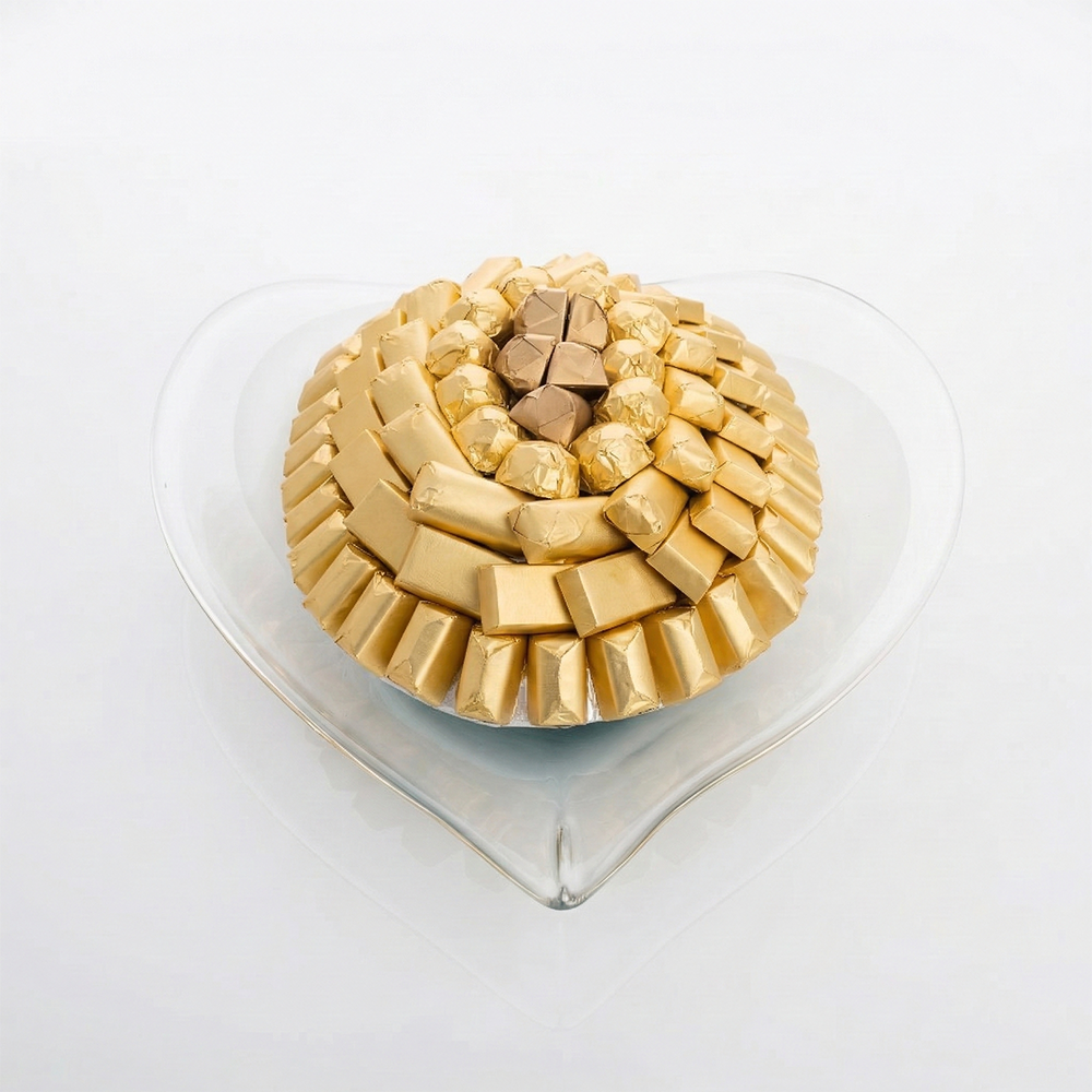 W09 صينية زجاج بيضاوي ابيض و ازرق